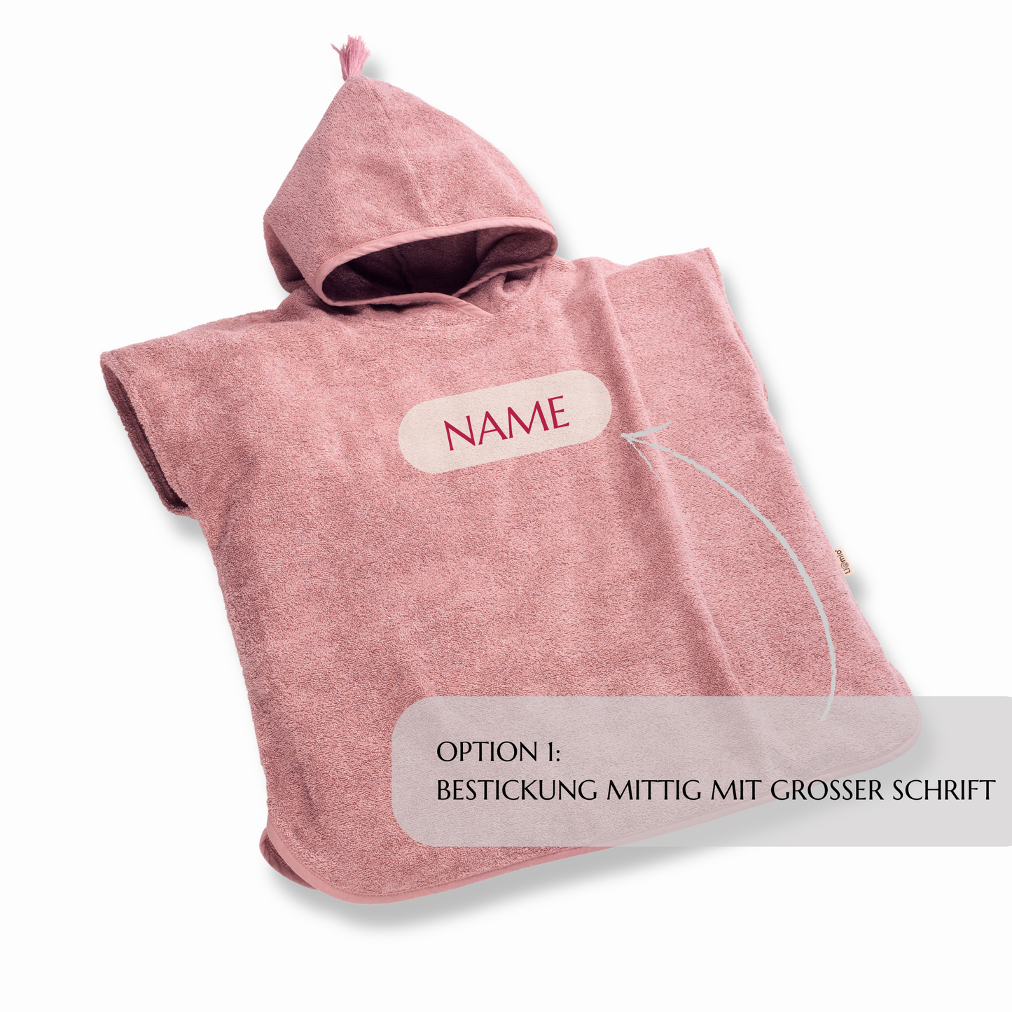 KINDERPONCHO MIT KAPUZE DUSTY ROSE