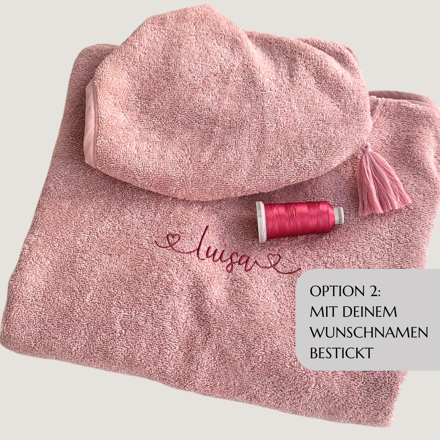 KINDERPONCHO MIT KAPUZE DUSTY ROSE