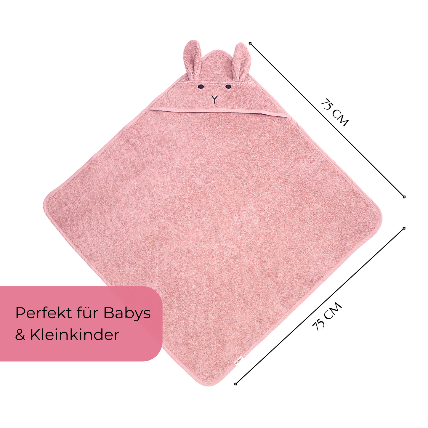 Kapuzenhandtuch Hase Rosa